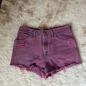Women's Distressed Pink Denim Shorts
